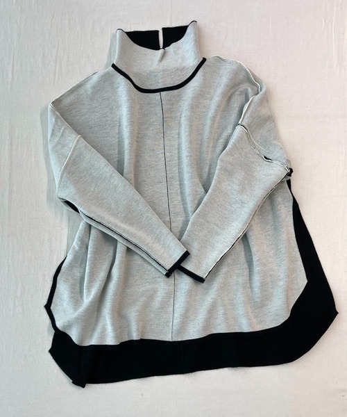 Q（キュー）の「リバーニットプルオーバー（ニット/セーター・レディース・レッド/ブラック/グレー・MEDIUM）」の14枚目の写真