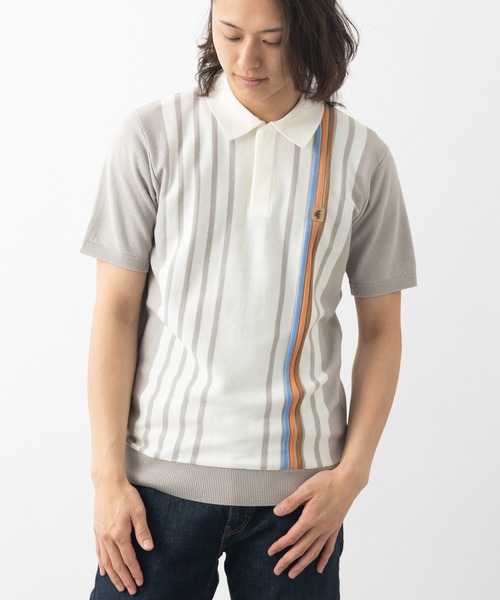 トップス akechan AsheKsha tシャツ ジップアップショート丈配色トップス