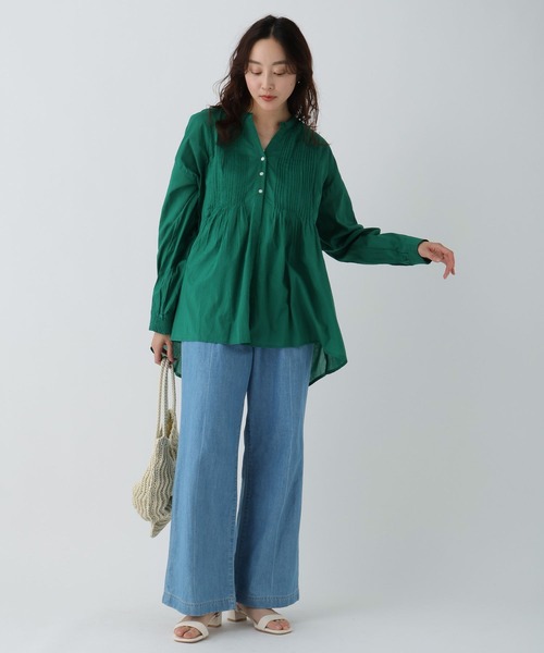 Elura（エルーラ）の「ボイルスキッパーシャツ/289359（シャツ/ブラウス・レディース・ブラック/オレンジ/ホワイト/グリーン・FREE）」の14枚目の写真