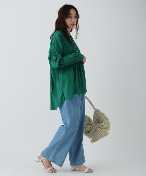 Elura（エルーラ）の「ボイルスキッパーシャツ/289359（シャツ/ブラウス・レディース・ブラック/オレンジ/ホワイト/グリーン・FREE）」の15枚目の写真