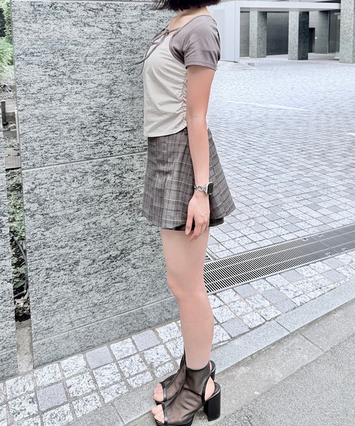 NOMAE(ノーマエ)の「バイカラーレイヤードTシャツ(Tシャツ/カットソー・レディース・アイボリー/グレー/ピンク/グリーン・FREE)」の21枚目の写真