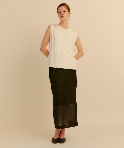 kiehtova（キエトヴァ）の「【kiehtova】LAYERED TANK TOPS/レイヤード タンクトップス KTWR38（タンクトップ・レディース・ホワイト/グリーン/ブラウン・FREE）」の11枚目の写真
