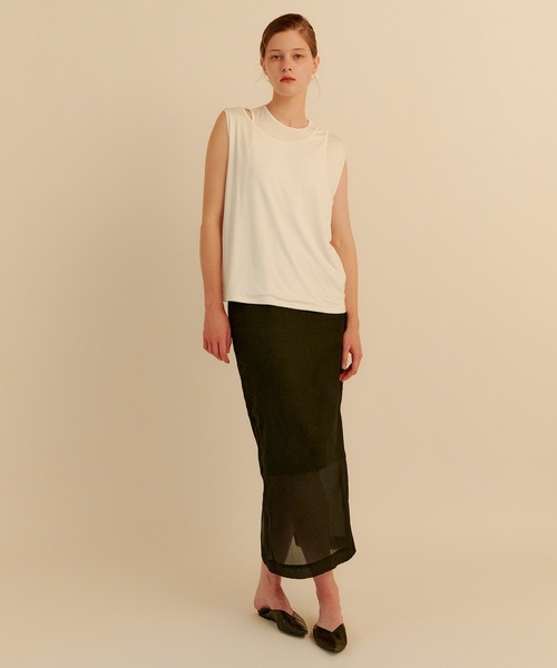 kiehtova（キエトヴァ）の「【kiehtova】LAYERED TANK TOPS/レイヤード タンクトップス KTWR38（タンクトップ・レディース・ホワイト/グリーン/ブラウン・FREE）」の12枚目の写真