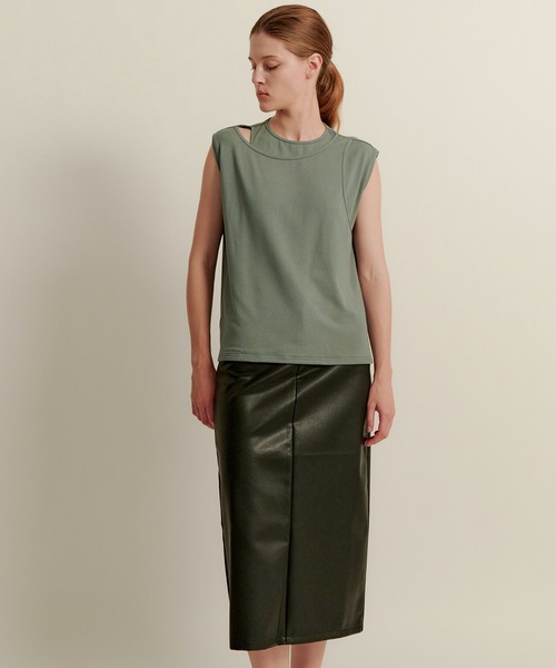 kiehtova（キエトヴァ）の「【kiehtova】LAYERED TANK TOPS/レイヤード タンクトップス KTWR38（タンクトップ・レディース・ホワイト/グリーン/ブラウン・FREE）」の20枚目の写真