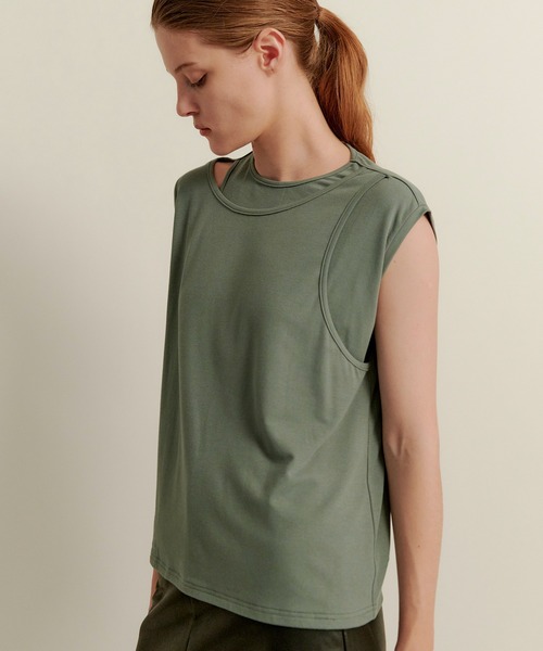 kiehtova（キエトヴァ）の「【kiehtova】LAYERED TANK TOPS/レイヤード タンクトップス KTWR38（タンクトップ・レディース・ホワイト/グリーン/ブラウン・FREE）」の19枚目の写真