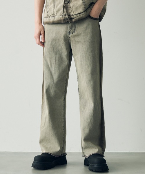 Shoowtime（ショウタイム）の「Vintage brown wash short sleeve denim set up / ビンテージブラウンウォッシュ半袖デニムセットアップ（セットアップ・メンズ・グレー・MEDIUM/LARGE/X-LARGE）」の12枚目の写真
