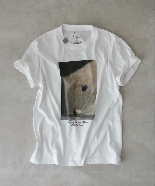 Lynn.(リン)の「Morning sun & A FLOWER TEE(Tシャツ/カットソー・レディース・ホワイト・S/M)」の2枚目の写真