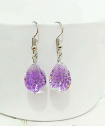 YU-KA:フラワードロップフックピアス flower drop hook pierce