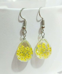 YU-KA:フラワードロップフックピアス flower drop hook pierce