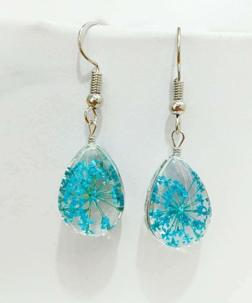 ゆこゆこ 　Aprosio&Co お花の飾りの付いたフープピアス セール】YU-KA:フラワードロップフックピアス flower drop hook