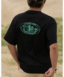 スカルカウボーイプリントTシャツ
