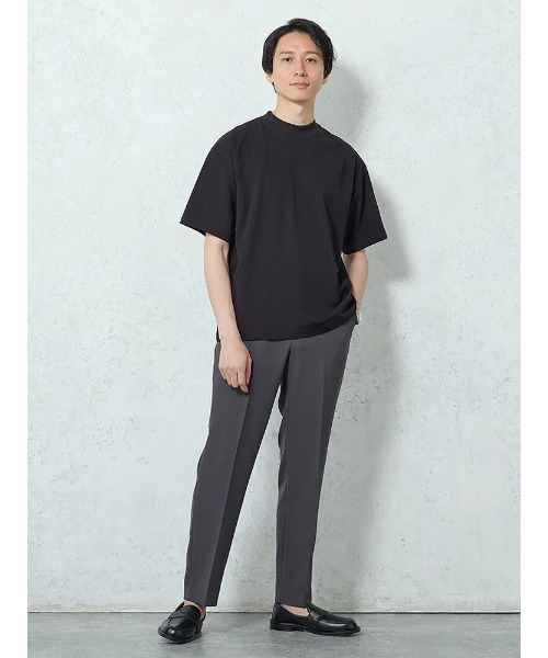 TRANS CONTINENTS（トランスコンチネンツ）の「TRANS CONTINENTS　モックネック半袖Ｔシャツ　ホワイト/ブラック（Tシャツ/カットソー・メンズ・ホワイト/ブラック・L/LL/M）」の8枚目の写真