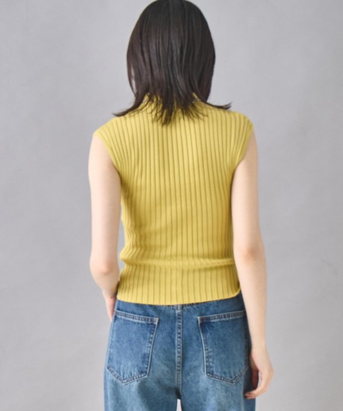 ANAP(アナップ)の「フレンチスリーブ リブ ニット(ニット/セーター・レディース・オフホワイト/オレンジ/イエロー/ブラック・FREE)」の10枚目の写真