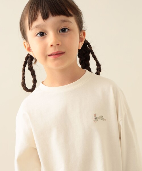 BEAMS mini（ビームスミニ）の「アニマル HIP ロングスリーブ Tシャツ 2025FW（90～140cm）（Tシャツ/カットソー・キッズ・オレンジ系その他6/チャコールグレー/ホワイト系その他5・100/110/120/130/140/90）」の7枚目の写真