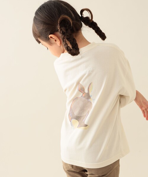 BEAMS mini（ビームスミニ）の「アニマル HIP ロングスリーブ Tシャツ 2025FW（90～140cm）（Tシャツ/カットソー・キッズ・オレンジ系その他6/チャコールグレー/ホワイト系その他5・100/110/120/130/140/90）」の9枚目の写真