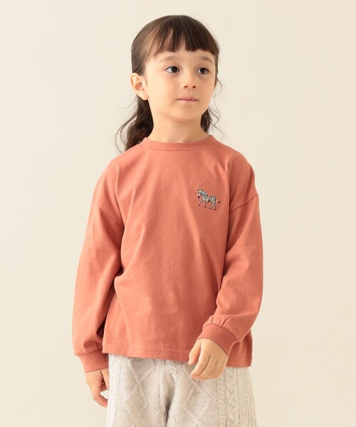 BEAMS mini（ビームスミニ）の「アニマル HIP ロングスリーブ Tシャツ 2025FW（90～140cm）（Tシャツ/カットソー・キッズ・オレンジ系その他6/チャコールグレー/ホワイト系その他5・100/110/120/130/140/90）」の15枚目の写真