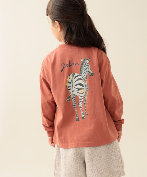 BEAMS mini（ビームスミニ）の「アニマル HIP ロングスリーブ Tシャツ 2025FW（90～140cm）（Tシャツ/カットソー・キッズ・オレンジ系その他6/チャコールグレー/ホワイト系その他5・100/110/120/130/140/90）」の16枚目の写真