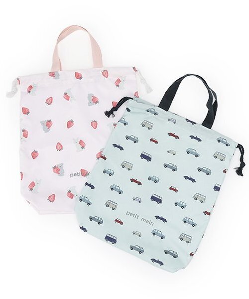 petit main（プティマイン）の「お着替え巾着/L（トートバッグ・キッズ・ライトピンク/ライトグリーン・F）」の8枚目の写真