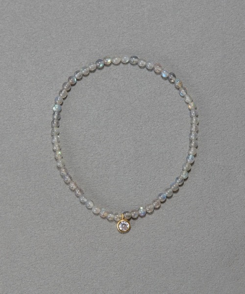 Phoebe（フィービィー）の「ウィスパーストーンブレスレット/天然石（ブレスレット・レディース・ピンク/グレー・FREE）」の2枚目の写真