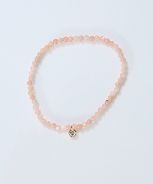 Phoebe（フィービィー）の「ウィスパーストーンブレスレット/天然石（ブレスレット・レディース・ピンク/グレー・FREE）」の6枚目の写真