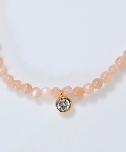 Phoebe（フィービィー）の「ウィスパーストーンブレスレット/天然石（ブレスレット・レディース・ピンク/グレー・FREE）」の7枚目の写真