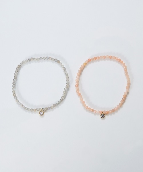 Phoebe（フィービィー）の「ウィスパーストーンブレスレット/天然石（ブレスレット・レディース・ピンク/グレー・FREE）」の12枚目の写真