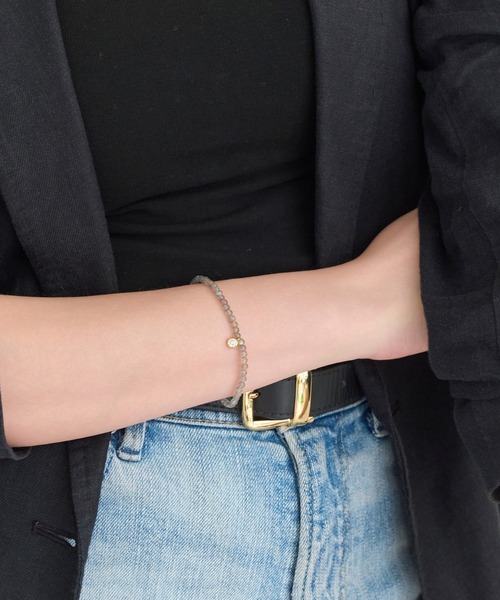 Phoebe（フィービィー）の「ウィスパーストーンブレスレット/天然石（ブレスレット・レディース・ピンク/グレー・FREE）」の9枚目の写真