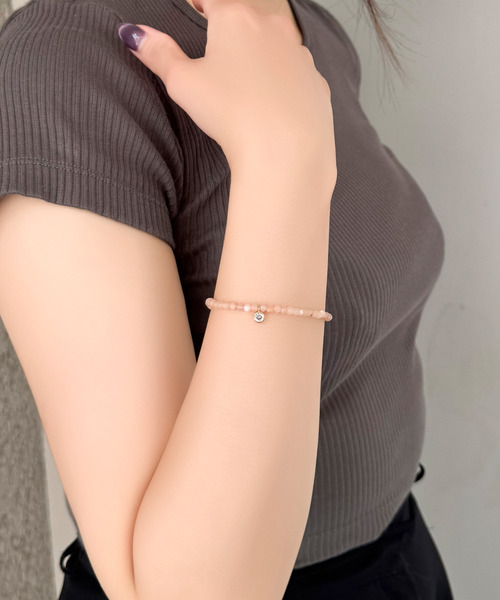 Phoebe（フィービィー）の「ウィスパーストーンブレスレット/天然石（ブレスレット・レディース・ピンク/グレー・FREE）」の15枚目の写真