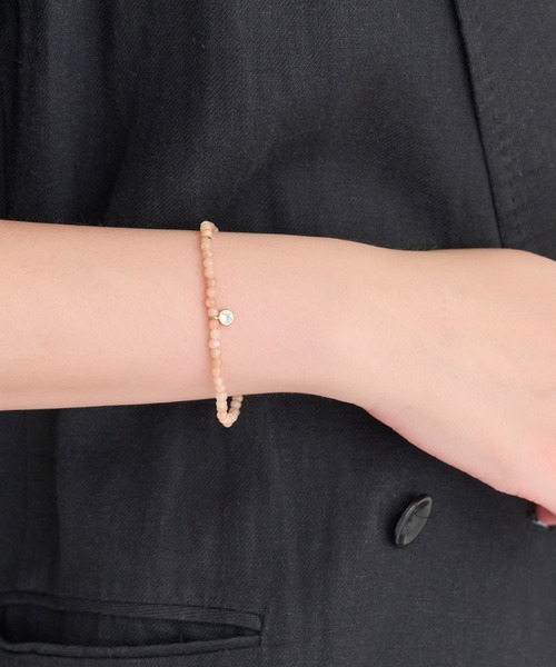 Phoebe（フィービィー）の「ウィスパーストーンブレスレット/天然石（ブレスレット・レディース・ピンク/グレー・FREE）」の14枚目の写真