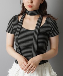 カレンソロジー マフラー付き 変形ニットトップス カットソー ブラック Curensology(カレンソロジー)のトップスアイテム一覧 | Rakuten