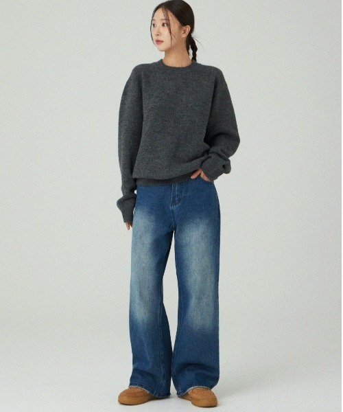 Vini（ヴィニ）の「【Vini】ワイドウォッシュデニムパンツ（デニムパンツ・レディース・グレー/ブルー系その他/インディゴブルー・L/M/XL）」の13枚目の写真