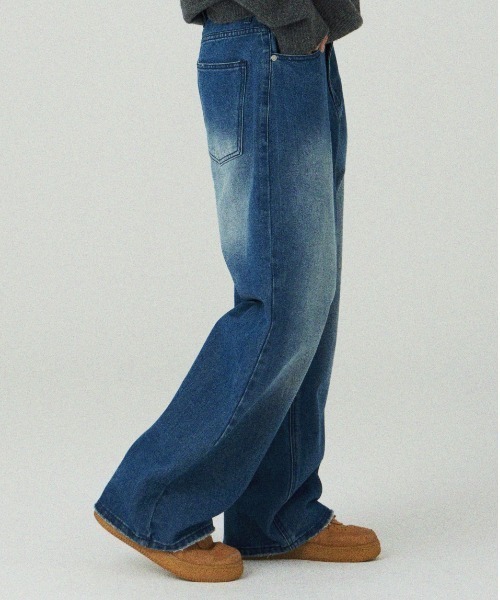 Vini（ヴィニ）の「【Vini】ワイドウォッシュデニムパンツ（デニムパンツ・レディース・グレー/ブルー系その他/インディゴブルー・L/M/XL）」の15枚目の写真