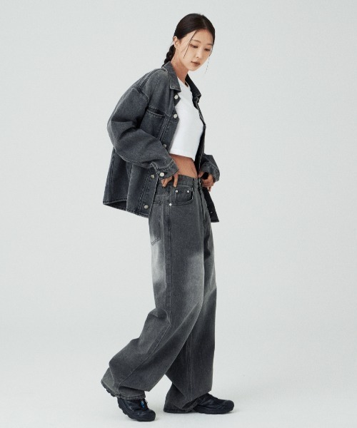 Vini（ヴィニ）の「【Vini】ワイドウォッシュデニムパンツ（デニムパンツ・レディース・グレー/ブルー系その他/インディゴブルー・L/M/XL）」の7枚目の写真