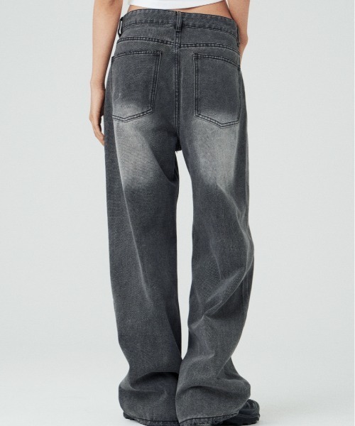 Vini（ヴィニ）の「【Vini】ワイドウォッシュデニムパンツ（デニムパンツ・レディース・グレー/ブルー系その他/インディゴブルー・L/M/XL）」の9枚目の写真