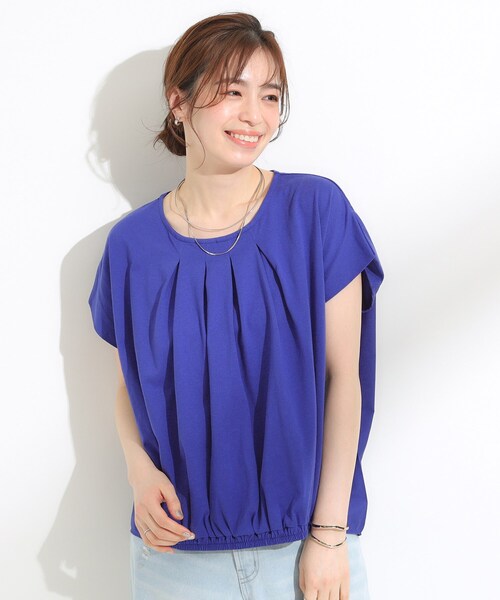 SHOO・LA・RUE(シューラルー)の「【S-LL】インせず着られる 異素材使い デザイントップス(Tシャツ/カットソー・レディース・ブラウン系その他/ブラック/ブルー系その他・04/03/02/01)」の12枚目の写真