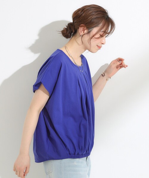 SHOO・LA・RUE(シューラルー)の「【S-LL】インせず着られる 異素材使い デザイントップス(Tシャツ/カットソー・レディース・ブラウン系その他/ブラック/ブルー系その他・04/03/02/01)」の13枚目の写真