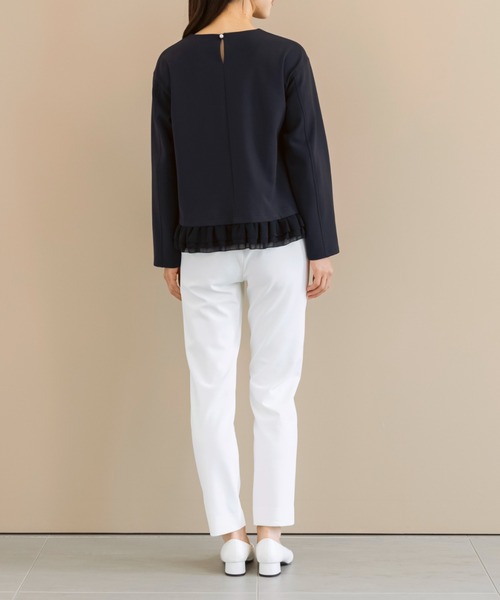 Sono(ソーノ)の「ご自宅でお洗濯可能/UVカット/ストレッチ/日本製【SONO/ソーノ】【Magical Stretch】ミニギャザーフリルヘムPO(Tシャツ/カットソー・レディース・ネイビー/ホワイト/ブラック・F)」の17枚目の写真