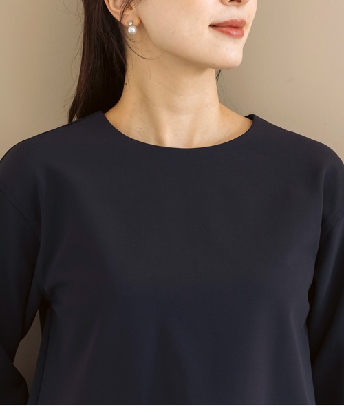 Sono(ソーノ)の「ご自宅でお洗濯可能/UVカット/ストレッチ/日本製【SONO/ソーノ】【Magical Stretch】ミニギャザーフリルヘムPO(Tシャツ/カットソー・レディース・ネイビー/ホワイト/ブラック・F)」の18枚目の写真