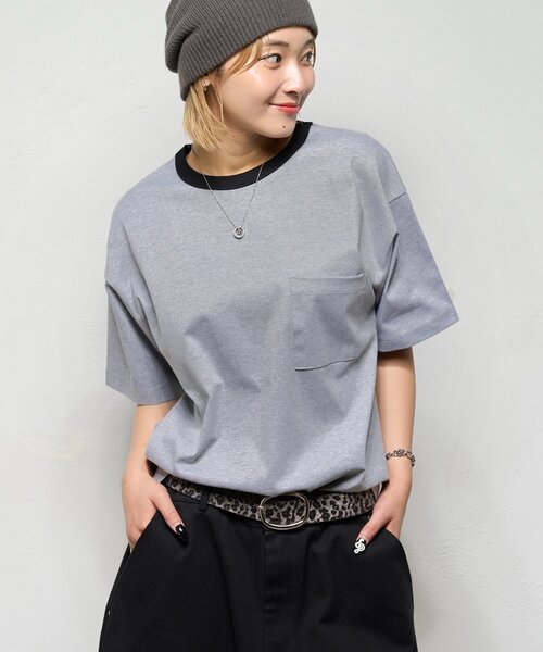 WHO'S WHO gallery（フーズフーギャラリー）の「【BLESSYOU/ブレスユー】 リンガーTEE / 2サイズ（Tシャツ/カットソー・レディース・グレー/ネイビー/ホワイト・MEDIUM/LARGE）」の16枚目の写真