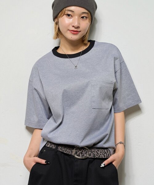 WHO'S WHO gallery（フーズフーギャラリー）の「【BLESSYOU/ブレスユー】 リンガーTEE / 2サイズ（Tシャツ/カットソー・レディース・グレー/ネイビー/ホワイト・MEDIUM/LARGE）」の17枚目の写真