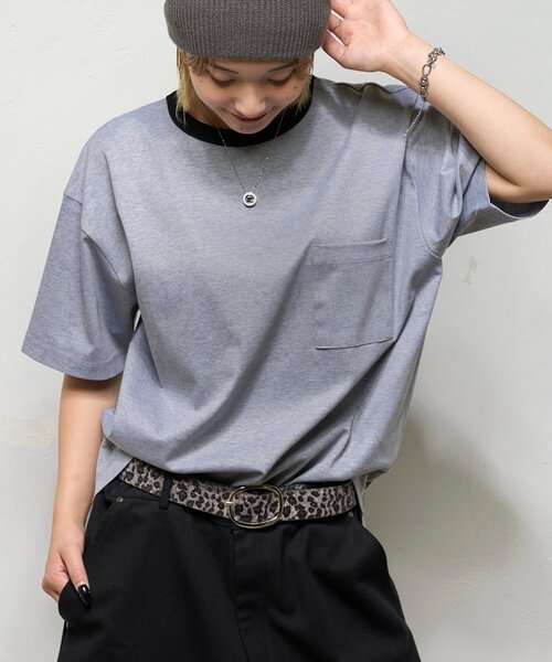 WHO'S WHO gallery（フーズフーギャラリー）の「【BLESSYOU/ブレスユー】 リンガーTEE / 2サイズ（Tシャツ/カットソー・レディース・グレー/ネイビー/ホワイト・MEDIUM/LARGE）」の19枚目の写真