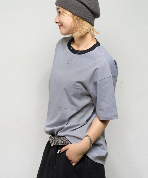 WHO'S WHO gallery（フーズフーギャラリー）の「【BLESSYOU/ブレスユー】 リンガーTEE / 2サイズ（Tシャツ/カットソー・レディース・グレー/ネイビー/ホワイト・MEDIUM/LARGE）」の20枚目の写真