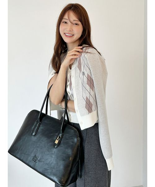 SNIDEL（スナイデル）の「アーガイルカーディガン（カーディガン/ボレロ・レディース・ブラウン/グレー/アイボリー・F）」の10枚目の写真