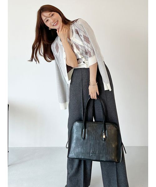 SNIDEL（スナイデル）の「アーガイルカーディガン（カーディガン/ボレロ・レディース・ブラウン/グレー/アイボリー・F）」の11枚目の写真