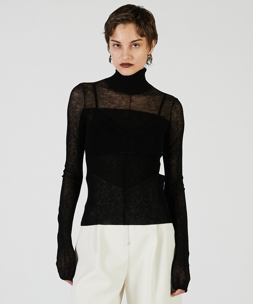 PRANK PROJECT（プランクプロジェクト）の「ソフトハイゲージパネルニット / Soft High Gauge Panel Knit（ニット/セーター・レディース・グレー/ブラック/アイボリー/ピンク・FREE）」の3枚目の写真