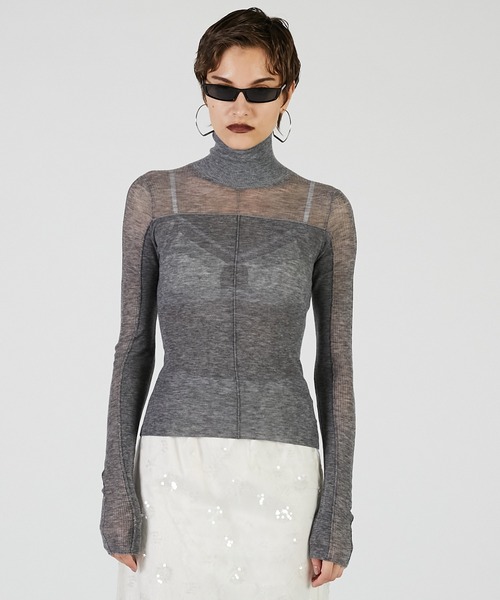 PRANK PROJECT（プランクプロジェクト）の「ソフトハイゲージパネルニット / Soft High Gauge Panel Knit（ニット/セーター・レディース・グレー/ブラック/アイボリー/ピンク・FREE）」の19枚目の写真