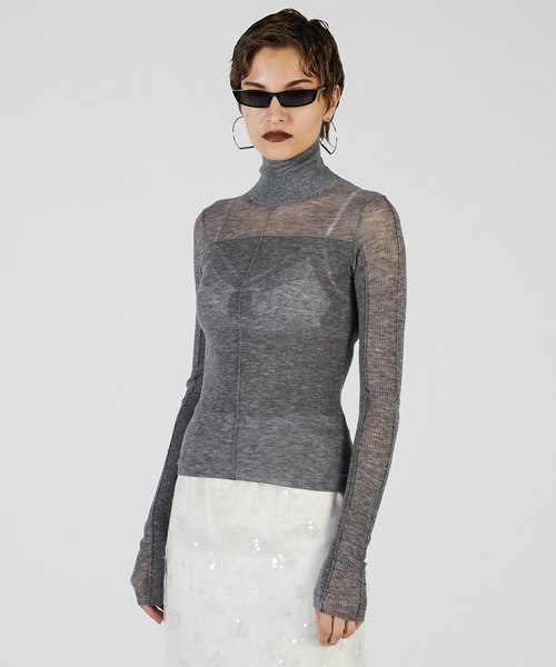 PRANK PROJECT（プランクプロジェクト）の「ソフトハイゲージパネルニット / Soft High Gauge Panel Knit（ニット/セーター・レディース・グレー/ブラック/アイボリー/ピンク・FREE）」の20枚目の写真