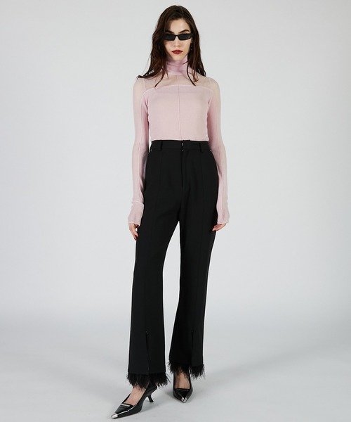 PRANK PROJECT（プランクプロジェクト）の「ソフトハイゲージパネルニット / Soft High Gauge Panel Knit（ニット/セーター・レディース・グレー/ブラック/アイボリー/ピンク・FREE）」の9枚目の写真