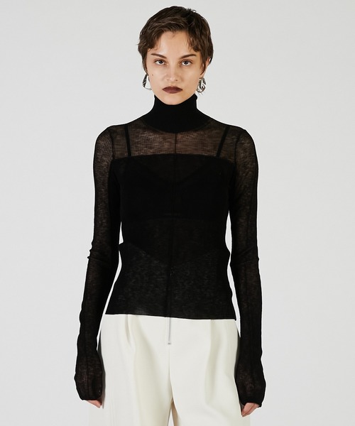 PRANK PROJECT（プランクプロジェクト）の「ソフトハイゲージパネルニット / Soft High Gauge Panel Knit（ニット/セーター・レディース・グレー/ブラック/アイボリー/ピンク・FREE）」の11枚目の写真