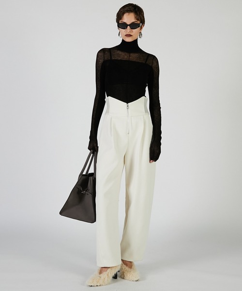 PRANK PROJECT（プランクプロジェクト）の「ソフトハイゲージパネルニット / Soft High Gauge Panel Knit（ニット/セーター・レディース・グレー/ブラック/アイボリー/ピンク・FREE）」の5枚目の写真